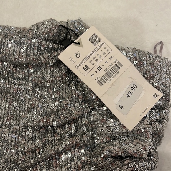 NWT Zara silver sequin dress - Picture 2 of 4